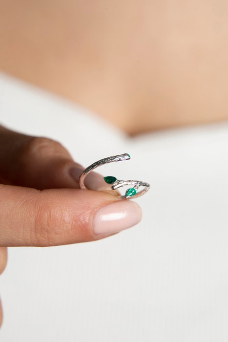 Heliophilia Silver Anillo de Plata Esterlina 925 Ajustable